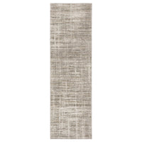 Nebulous Beige & Ivory Abstract Rug: long, rectangular runner with a modern, textured pattern.