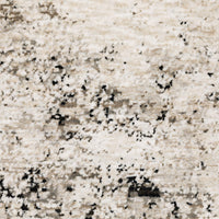 Close-up of a Nebulous Ivory & Grey Abstract Rug with a modern, low-profile polyester design.