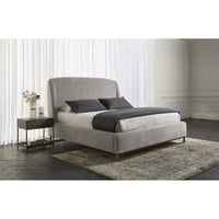 Nevin Polo Club Stone Upholstered King Bed - Bed Side View | Bone & Brass