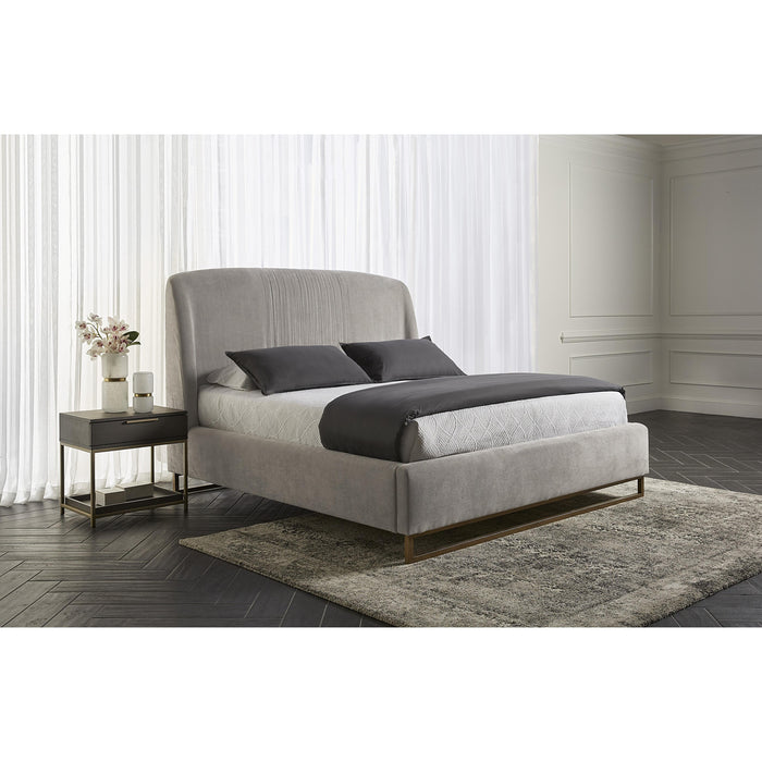Nevin Polo Club Stone Upholstered King Bed - Bed Side View | Bone & Brass