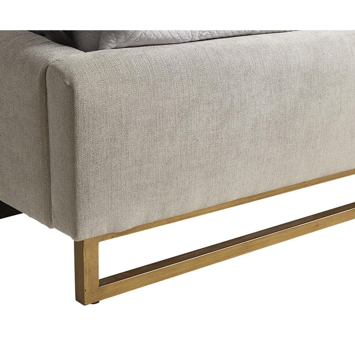 Nevin Polo Club Stone Upholstered King Bed - Bed Headboard Detail | Bone & Brass
