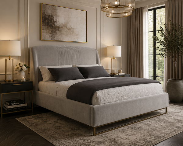 Nevin Polo Club Stone Upholstered Queen Bed
