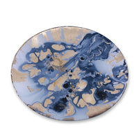 New Orleans Blue & Gold Large Round Serving Platter | Bone & Brass