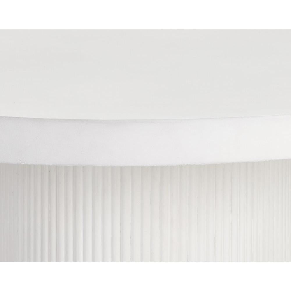 Nicolette Round White Concrete Dining Table - Table Top View | Bone & Brass