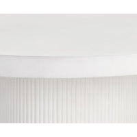 Nicolette Round White Concrete Dining Table - Table Top View | Bone & Brass
