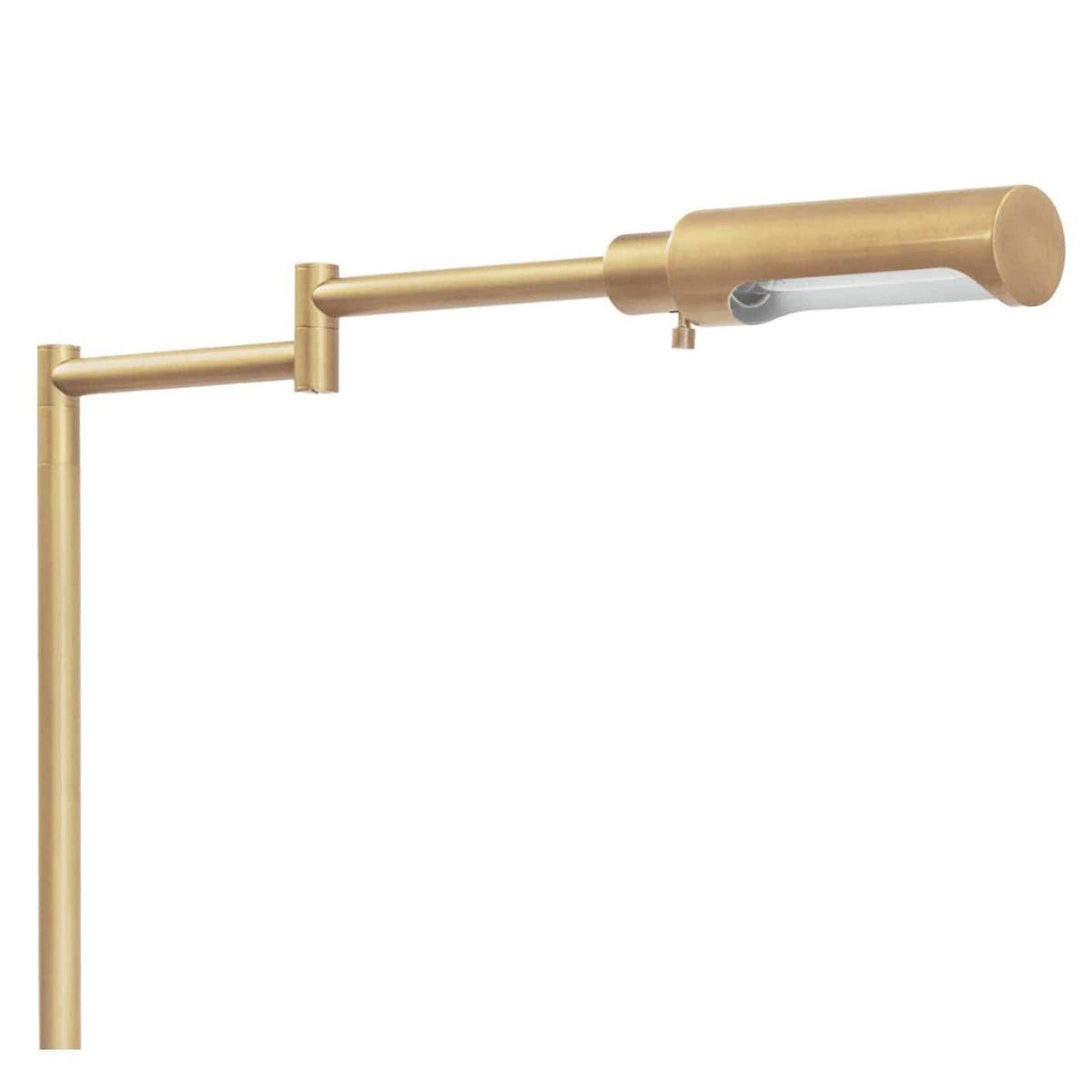 Noble natural brass floor lamp with multiple pivoting joints and a rectangular light head.