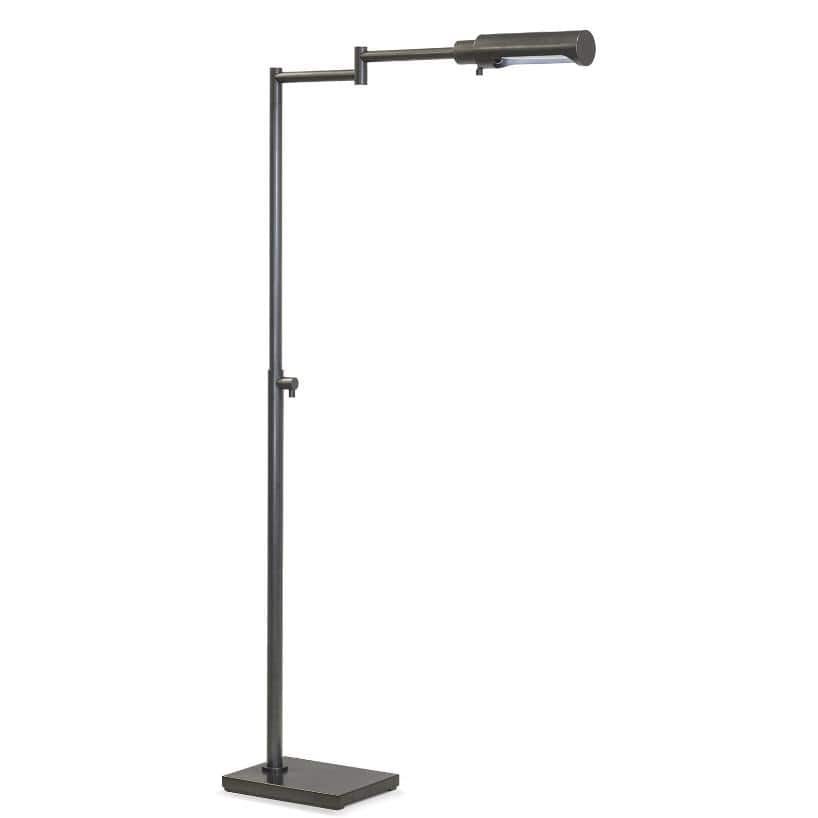 Noble Floor Task Reading Lamp in oil rubbed bronze with adjustable arm and dimmer.