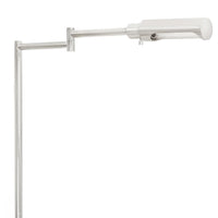 Noble Floor Task Reading Lamp in polished nickel with multiple pivoting joints and a sleek metal body.