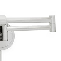 Noble Swing Arm Polished Nickel Sconce with multiple pivoting joints and full metal construction.