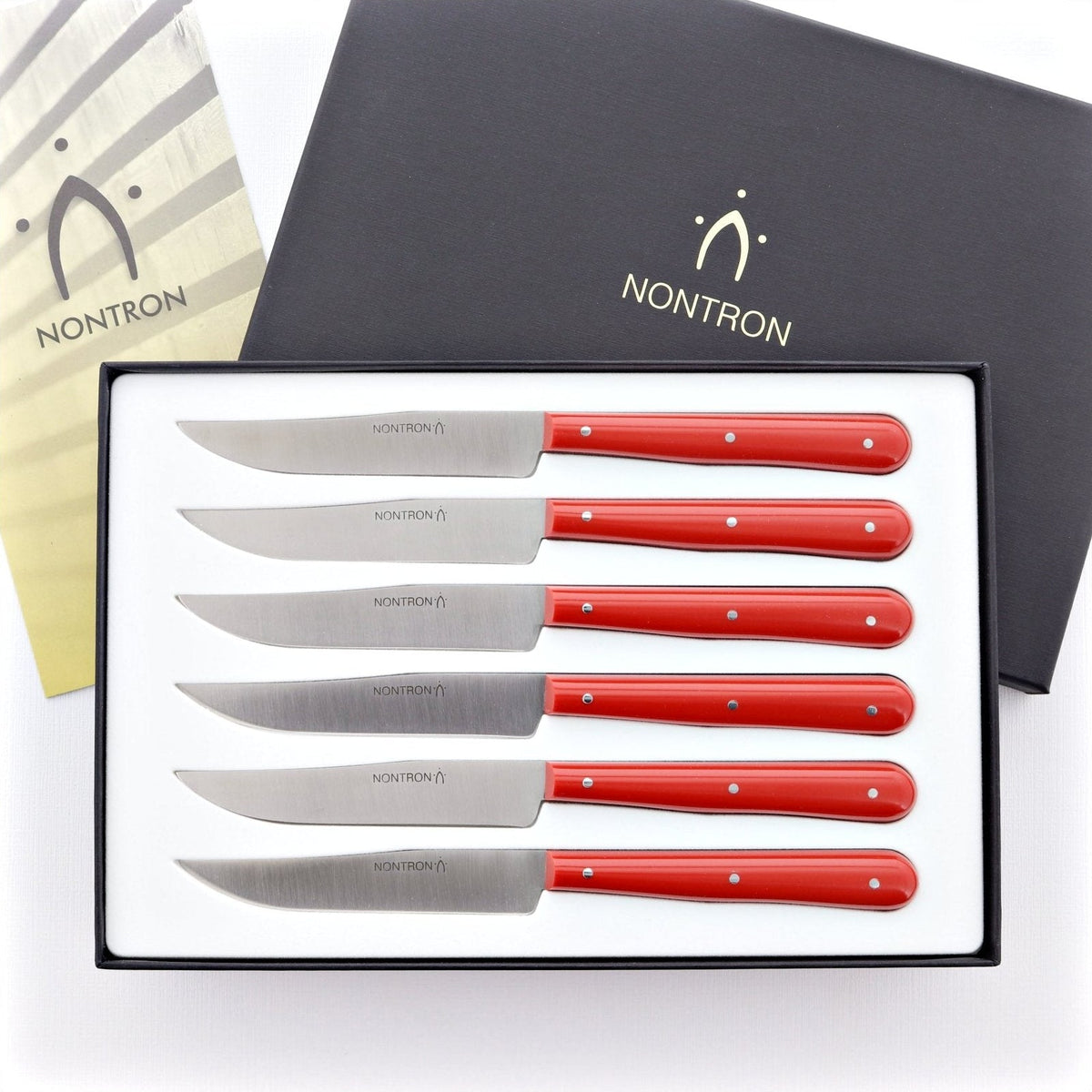 Nontron Steak Knives Acrylic Red