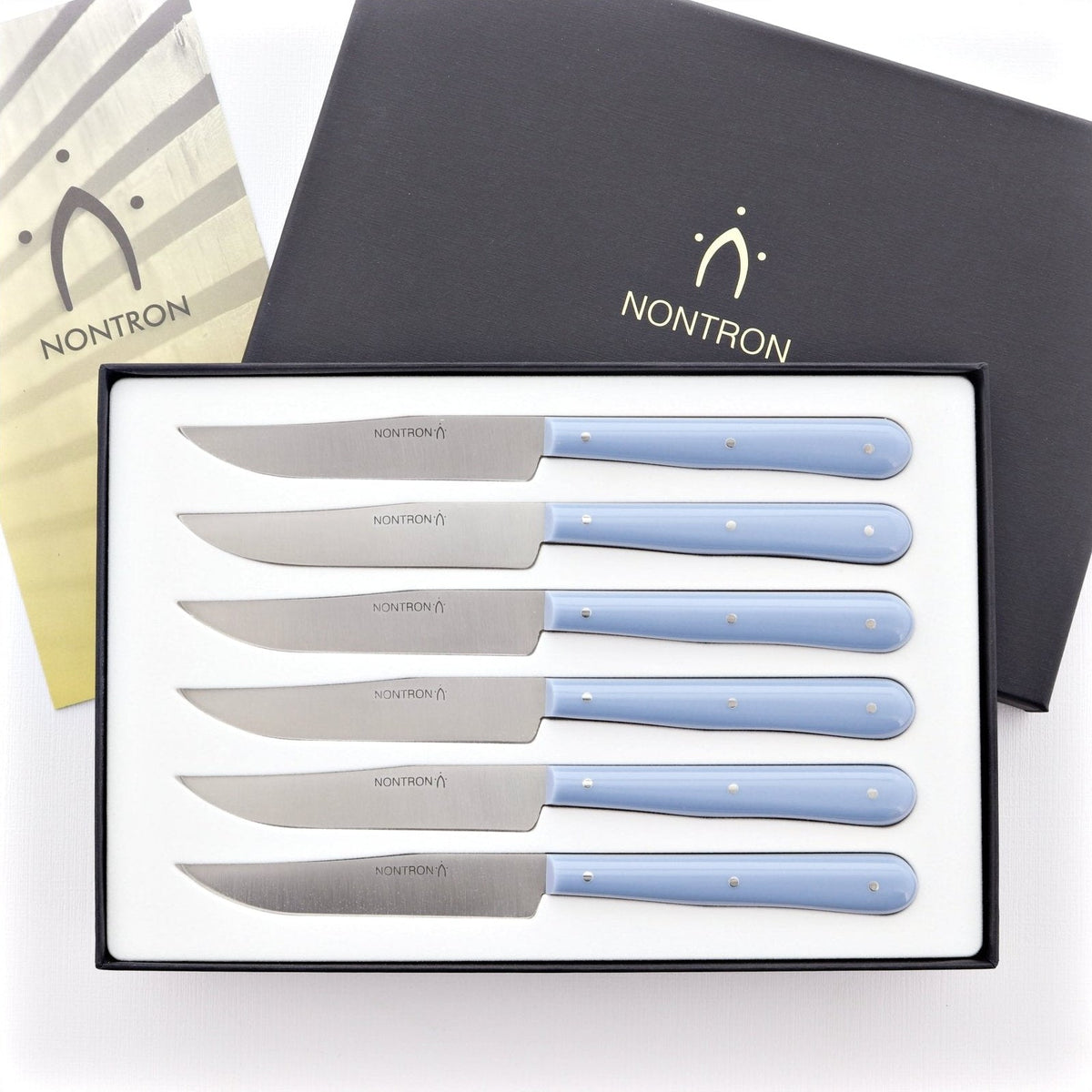 Nontron Steak Knives Acrylic Sky Blue