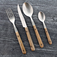 Nontron Steak Knives & Flatware Sets Burled Walnut - Knife Detail | Bone & Brass