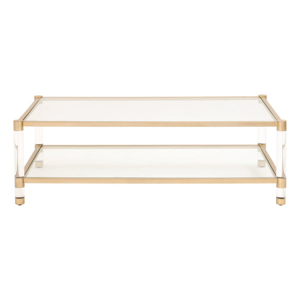 Novel Brass & Lucite Coffee Table