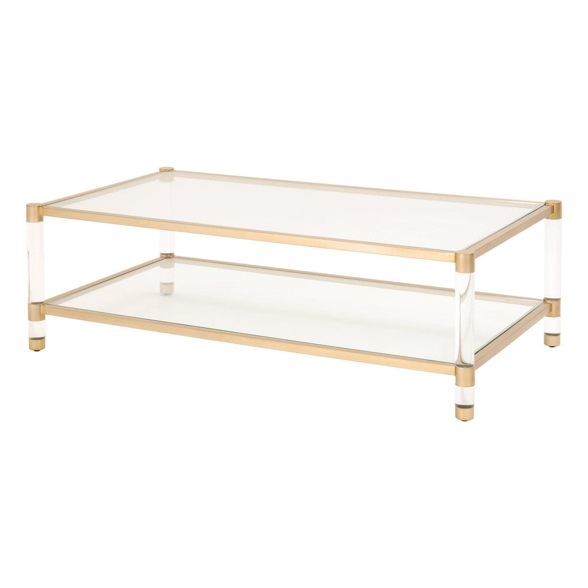 Novel Brass & Lucite Coffee Table