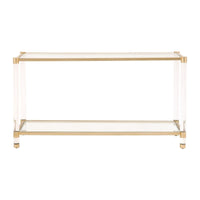 Novel Brass & Lucite Console Table