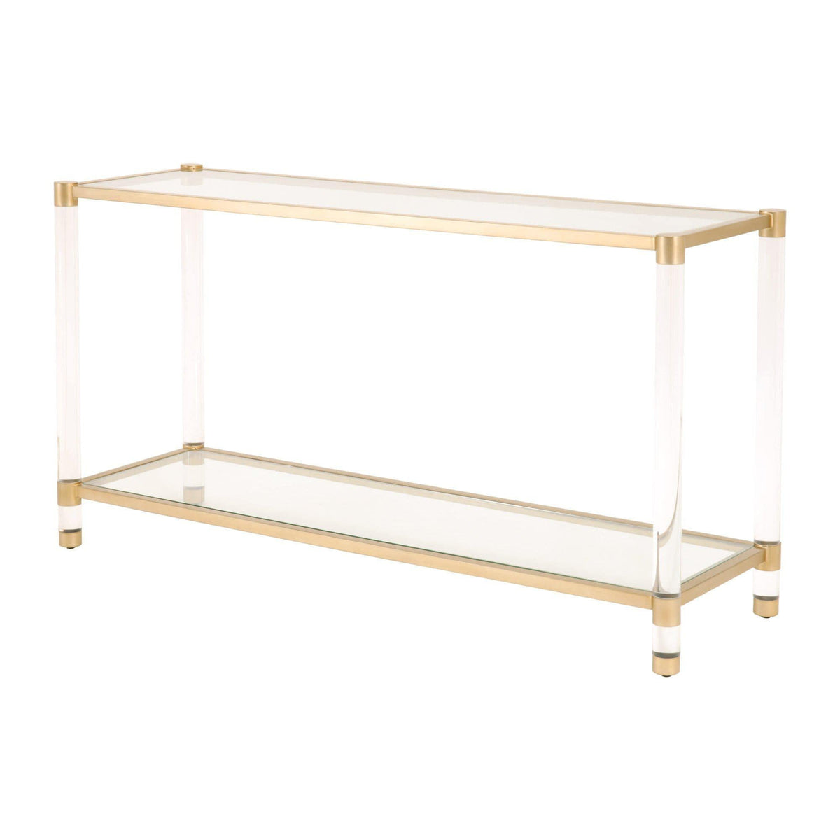 Novel Brass & Lucite Console Table