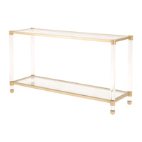 Novel Brass & Lucite Console Table