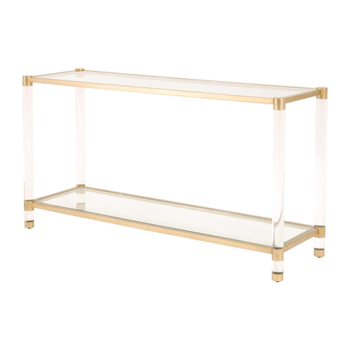 Novel Brass & Lucite Console Table | Bone & Brass
