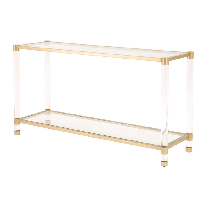 Novel Brass & Lucite Console Table