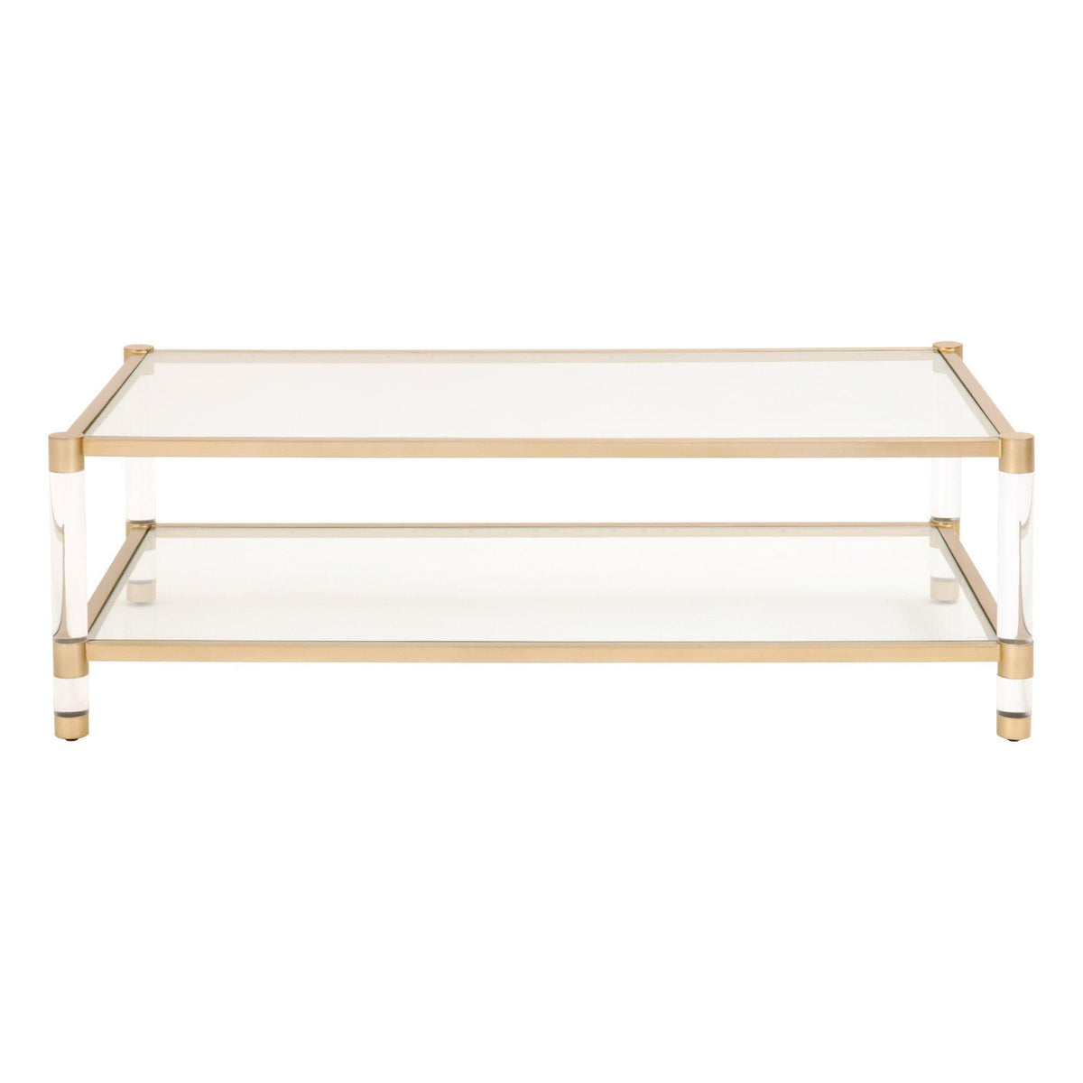 Novel Brass & Lucite Coffee Table - Table Side View | Bone & Brass