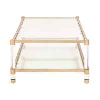 Novel Brass & Lucite Coffee Table - Table Top View | Bone & Brass