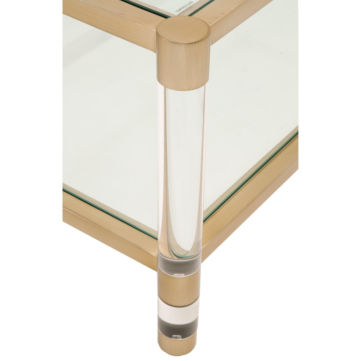 Novel Brass & Lucite Coffee Table - Table View | Bone & Brass