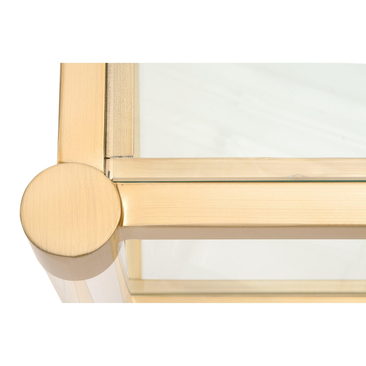 Novel Brass & Lucite Coffee Table - Table Side View | Bone & Brass