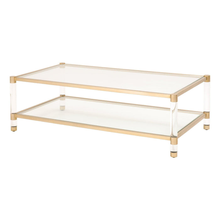 Novel Brass & Lucite Coffee Table | Bone & Brass