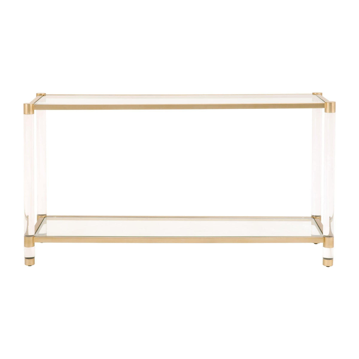 Novel Brass & Lucite Console Table - Table Top View | Bone & Brass