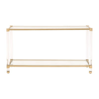 Novel Brass & Lucite Console Table - Table Top View | Bone & Brass