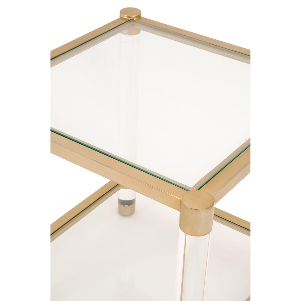 Novel Brass & Lucite End Table - Table Top View | Bone & Brass