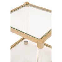 Novel Brass & Lucite End Table - Table Top View | Bone & Brass