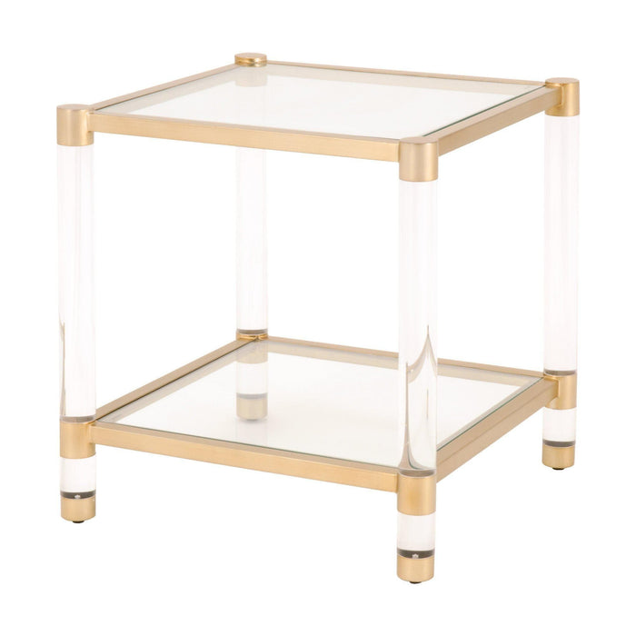 Novel Brass & Lucite End Table | Bone & Brass