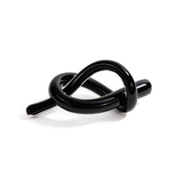 Obsidian Glass Knot Paperweight | Bone & Brass
