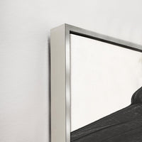 Obsidian III Giclee Canvas Painting with hand-embellished texture and a sleek silver floating frame.