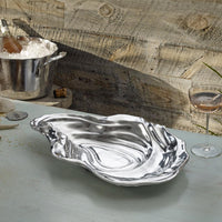 Ocean Oyster Large Silver Serving Bowl - Bowl Detail | Bone & Brass