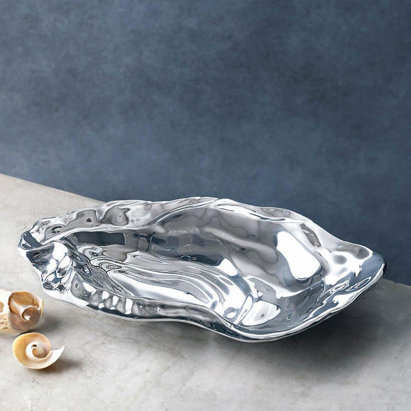 Ocean Silver Oyster Serving Bowl - Bowl Detail | Bone & Brass