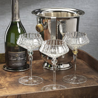 Odum Light Pink Fluted Coupe Glasses, Set of 4 - Glass Detail | Bone & Brass