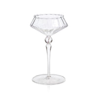 Odum Light Pink Fluted Coupe Glasses, Set of 4 | Bone & Brass