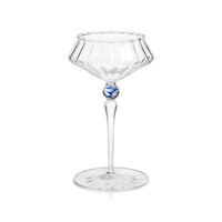 Odum Royal Azure Fluted Coupe Glasses, Set of 4 | Bone & Brass