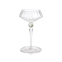 Odum Sea Green Fluted Coupe Glasses, Set of 4 | Bone & Brass