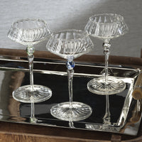 Odum Shadow Gray Fluted Coupe Glasses, Set of 4 - Glass Detail | Bone & Brass