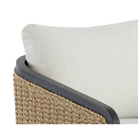 Olbia Barrelback Wicker Lounge Chair - Outdoor Chair Side View | Bone & Brass