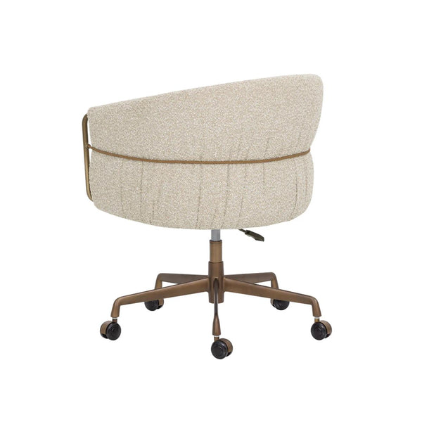 Olma Oatmeal & Bronze Office Chair - Chair Detail | Bone & Brass