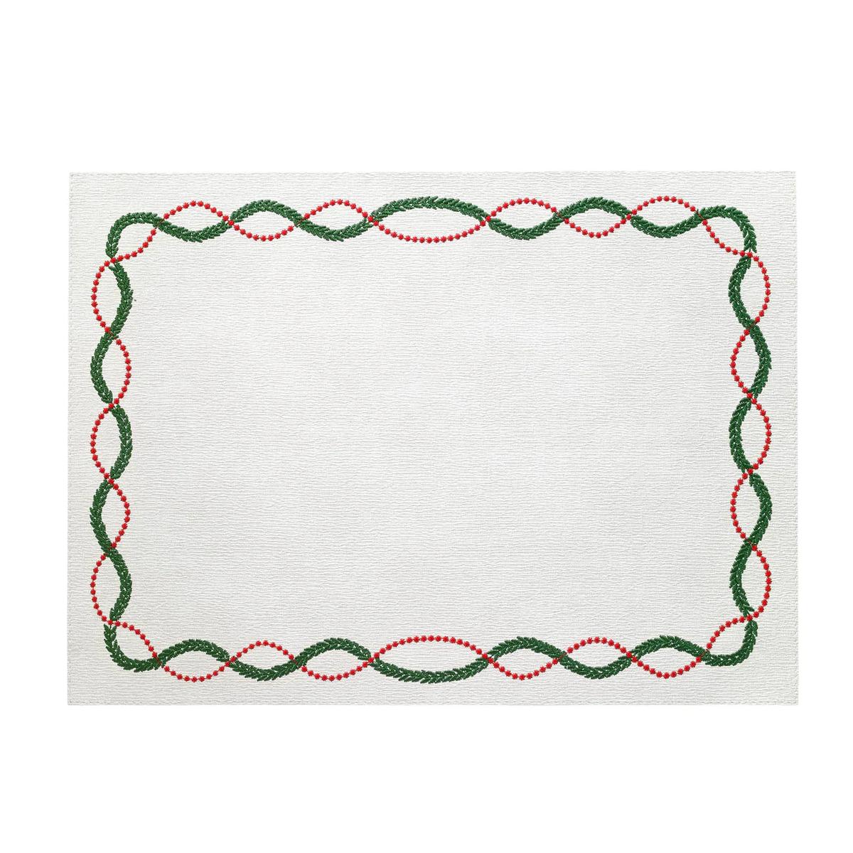 Olympia Christmas Embroidered Placemats, Set 4 - Placemat Texture Detail | Bone & Brass