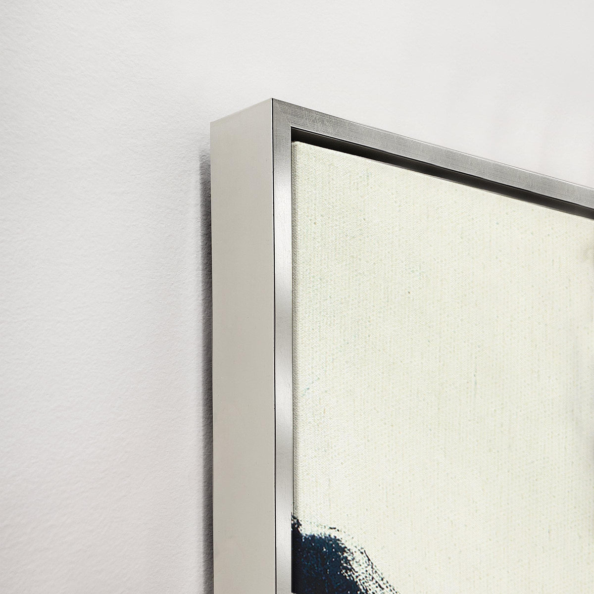 Omission Fate I Giclee Canvas Painting, a contemporary artwork with brush gel finish in a sleek silver frame.