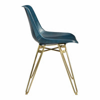 Omni Blue Leather Dining Chair, Set 2 - Chair Detail | Bone & Brass