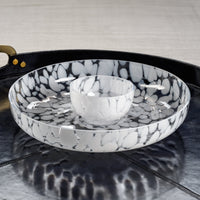 Opal White Chip Dip Serving Bowl - Set Detail | Bone & Brass