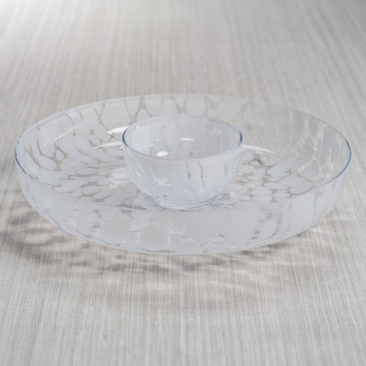Opal White Chip Dip Serving Bowl - Bowl Detail | Bone & Brass