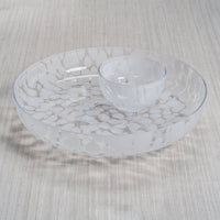 Opal White Chip Dip Serving Bowl - Set Top View | Bone & Brass